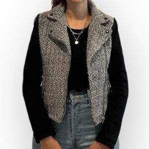BCNU Black and Grey Tweed Moto Jacket - Size Small
🖤🤍